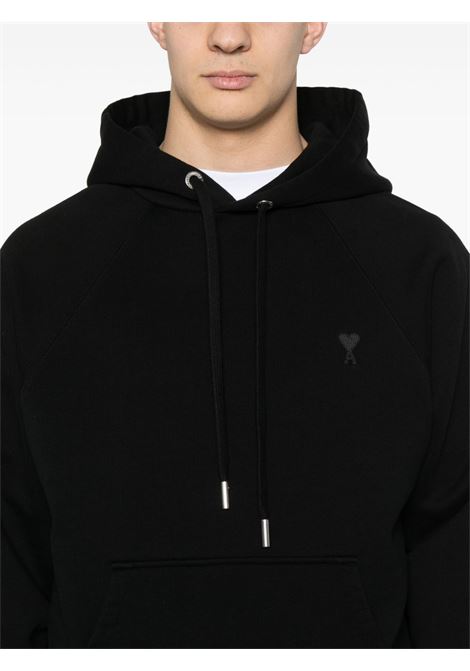 adc hooded sweatshirt unisex black AMI PARIS | USW274.747001